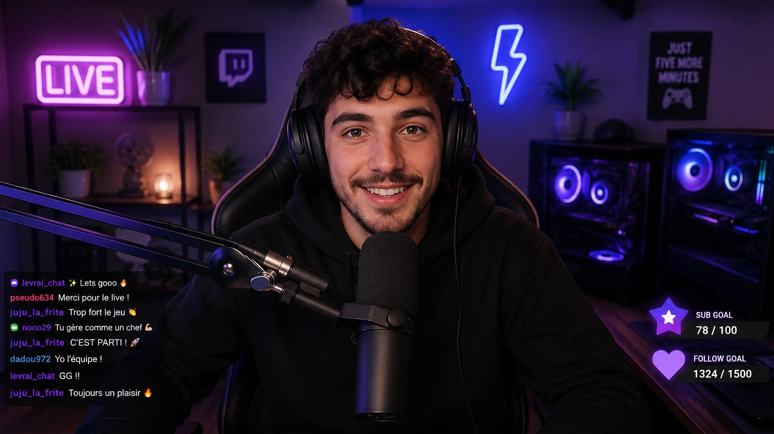 Un créateur en direct dans son studio.